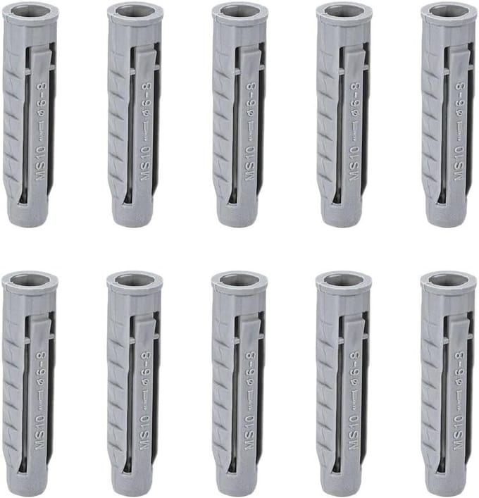 Muurpluggen - Expansiebuizen - Bevestigen in Muur - Hoge Uitzettingscoëfficiënt - 50 stuks 10mm - Grijs