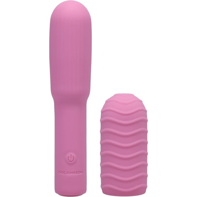 Doc Johnson - Elite - Mini Vibrator with Interchangeable Attachment - 4 / 10 cm