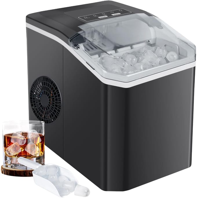 IJsblokjesmachine - Compacte maker - Snelle ijsbereiding - Zelfreinigend - 12 kg per dag - Zilver