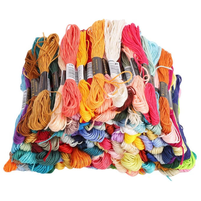 150 stuks borduurgaren veelkleurig kruissteek katoen naaigaren strengen knutselaccessoires blue