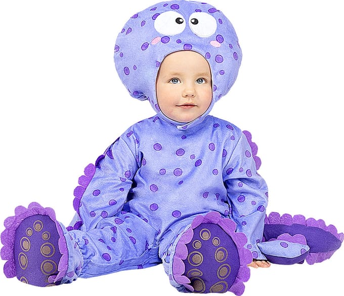 FUNIDELIA Octopus kostuum voor baby - Maat: 81 - 92 cm - Paars