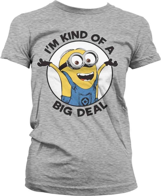 Minions Dames Tshirt -L- I'm Kind Of A Big Deal Grijs