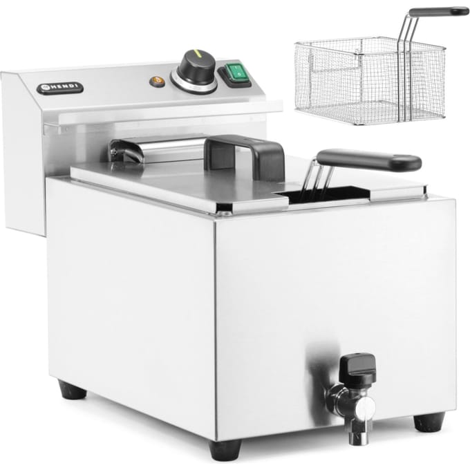 Friteuse électrique réglable avec robinet de vidange 400 V 66000 W 10 l - Hendi 209424