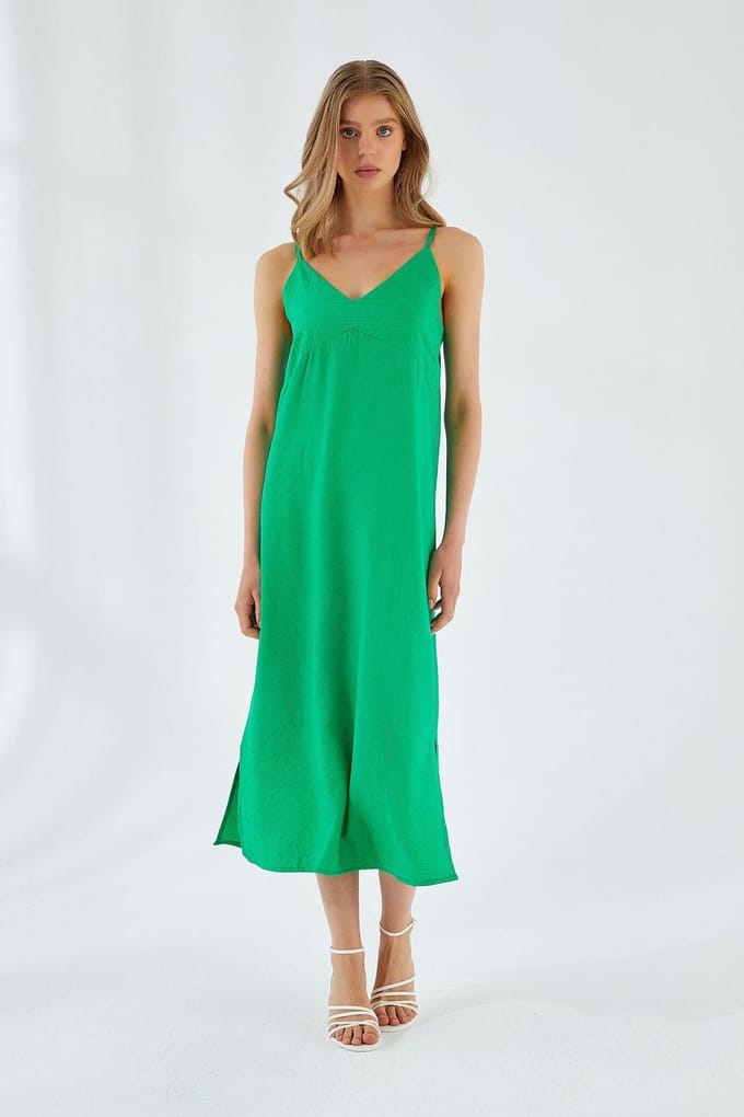 V-hals Split Midi-jurk