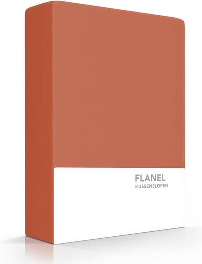 Zavelo Flanel kussenslopen Brique (set van 2)-60 x 70 cm (standaard)