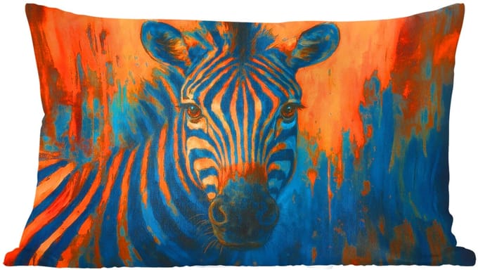 Sierkussens - Kussentjes Woonkamer - 60x40 cm - Zebra - Abstract - Blauw