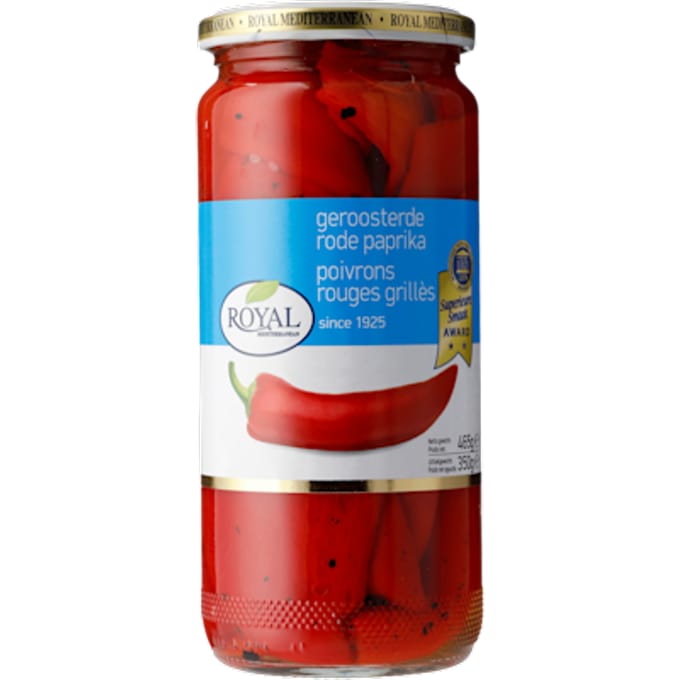 Geroosterde plakken rode paprika