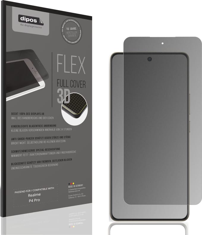 dipos FLEX – Matte Privacy Screenprotector geschikt voor Realme P4 Pro | Volledige Schermbescherming | Case-Friendly