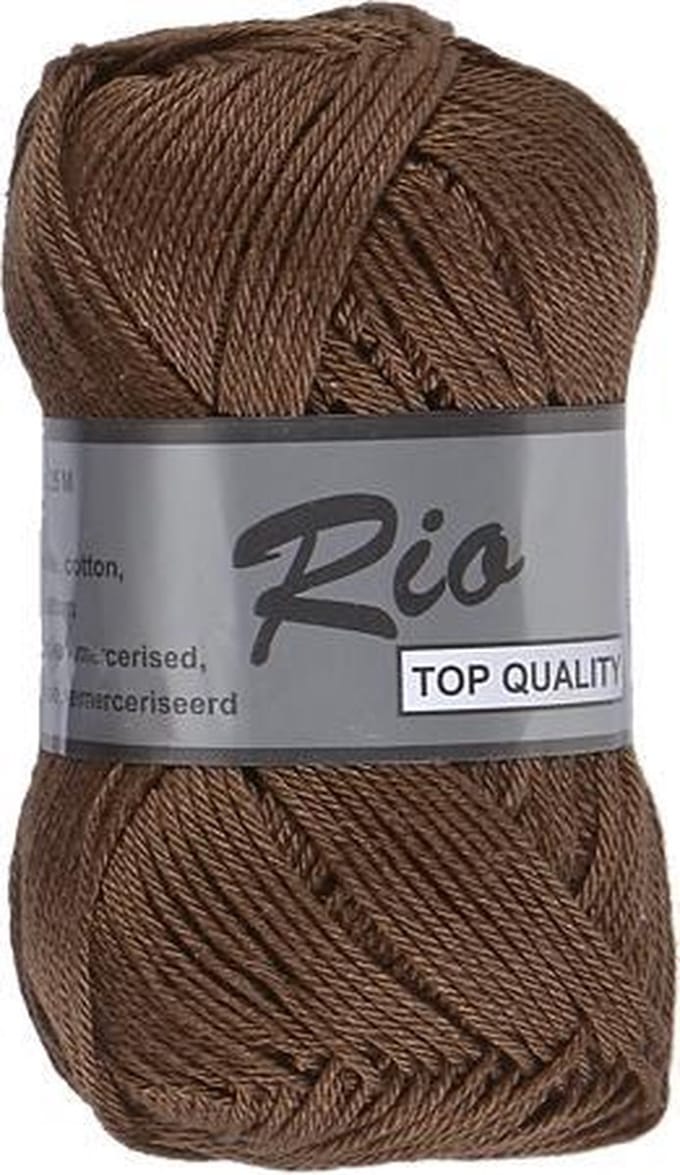 Vijf bollen bruin garen (5 x 50 gram 100% katoen)