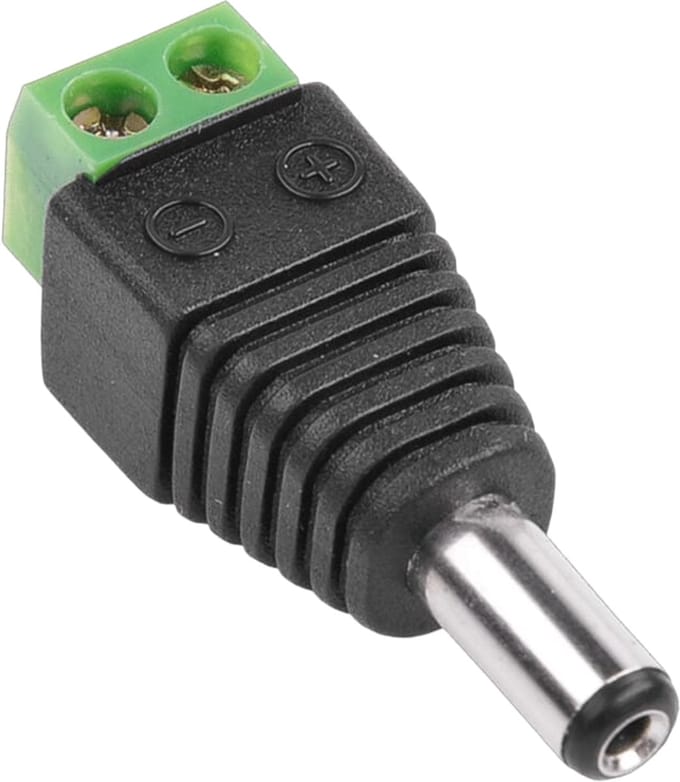 VLTG DC Voeding stekker - 2.1x5.5mm - Schroefbaar - Male - Per Stuk