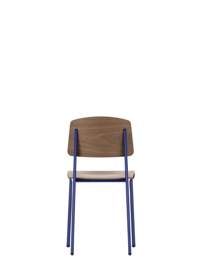 Vitra Standard - Stoel - Prouvé Bleu Marcoule - Walnoot - zwart gepigmenteerd