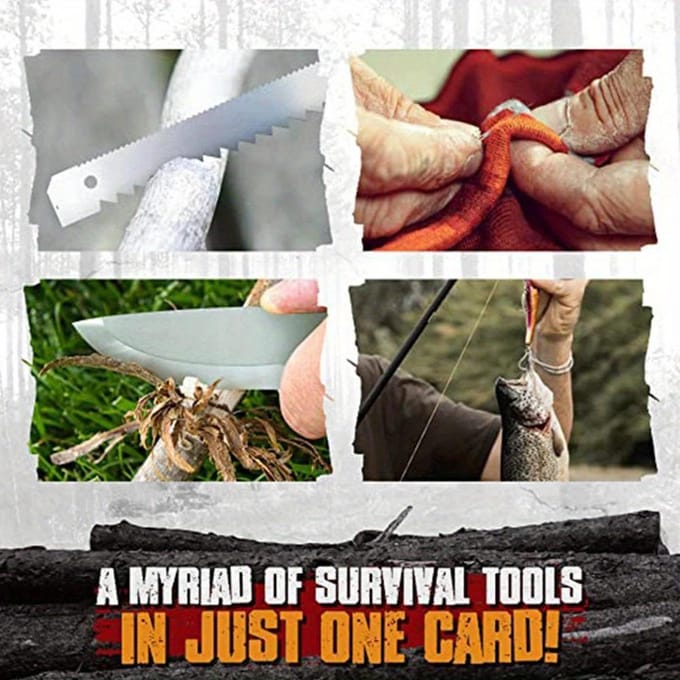 1 stuks Buiten Multi-Functioneel Vis haak Kaart Kamperen Survival Gereedschap gray
