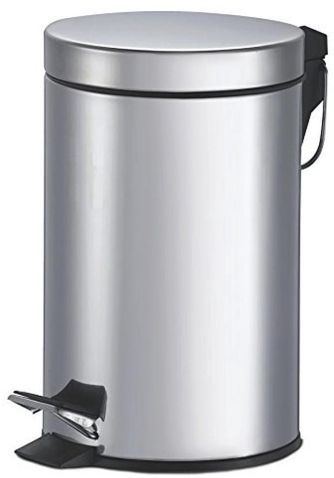 Ronde Stalen Prullenbak met Pedaal - 3 Liter