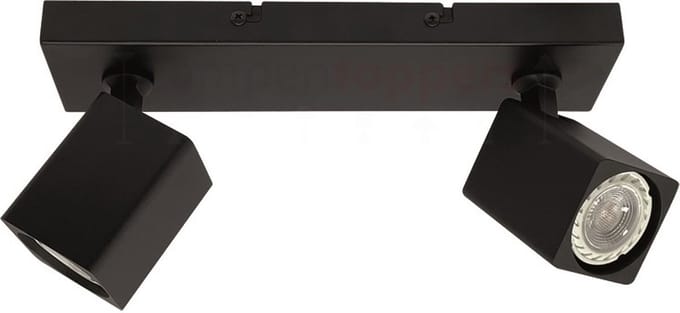 Spot Quadro Zwart GU10 2-Lichts