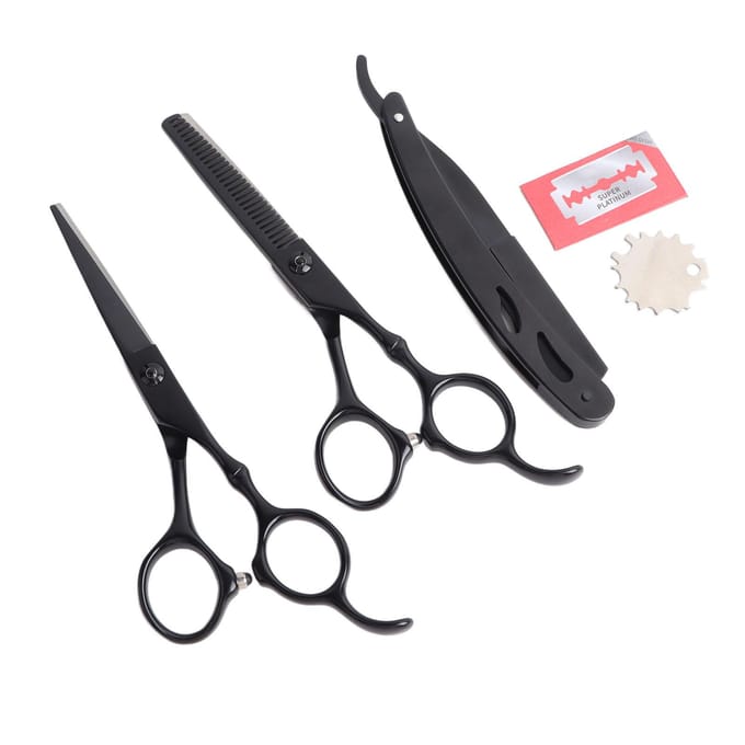 5,5 Inch Haar Knipschaar Set Professionele Multifunctionele Roestvrij Staal Kappersschaar black