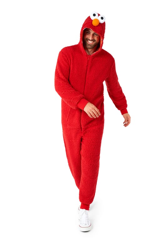 OppoSuits Elmo Onesie - Unisex - Carnaval- en Halloweenkleding - Chill Pak - Rood - Maat: L