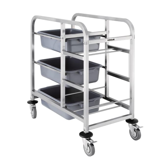 Vogue RVS afruimwagen - 90(h) x 82(b) x 44(d) cm