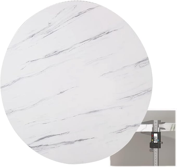 Houten Eettafel - Tafelblad Vervanging - Keuken en Kantoor - Stijlvol Design - 100 cm Diameter - Witte Nerf