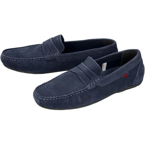 ESMARA MEN Leren heren loafers (Marineblauw, 43)