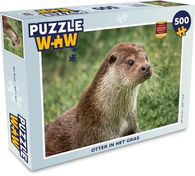 Puzzel Otter in het gras - Legpuzzel - Puzzel 500 stukjes