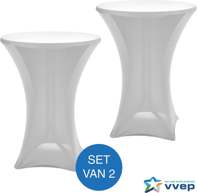 Statafelrok Style - Set van 2 - Ø 85 cm - Wit