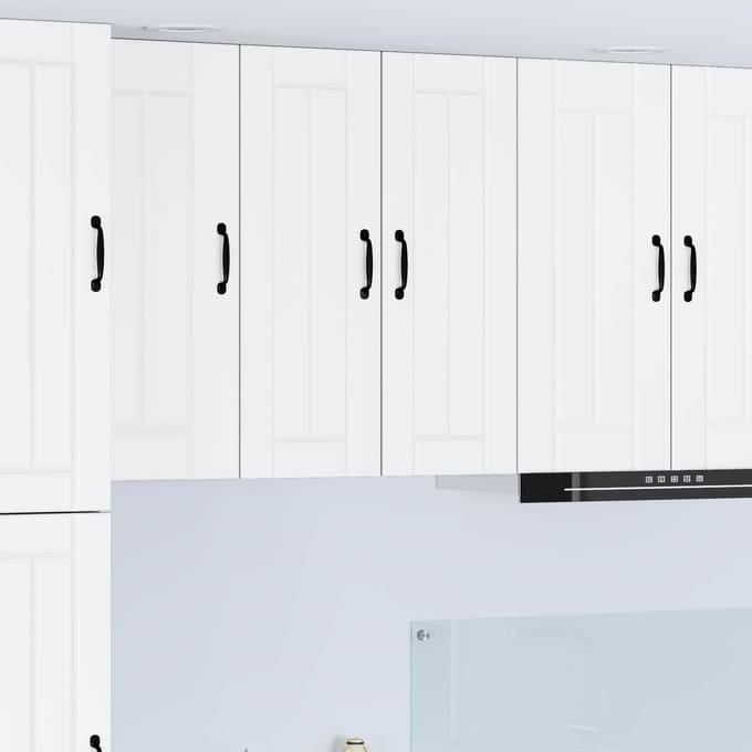 vidaXL Wandkast LUCCA 2 pcs Wit 30 x 31 x 80 cm Bewerkt hout