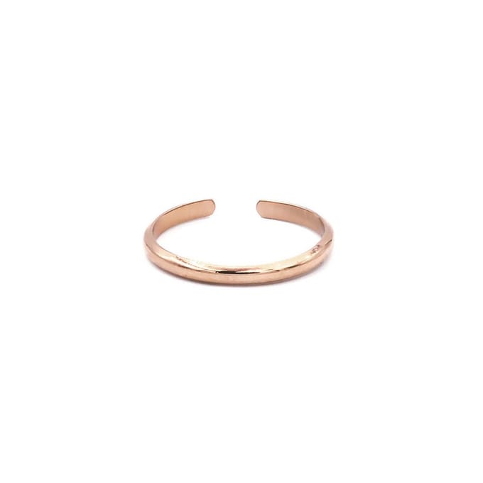 Mint15 Verstelbare ring neutraal glad 'Basic stacking ring' - Roségoudkleur RVS/Stainless Steel