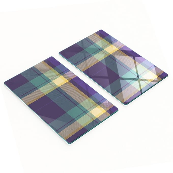 Keukenplanken van gehard glas met grafische mesh-structuur, 2x30x52 cm