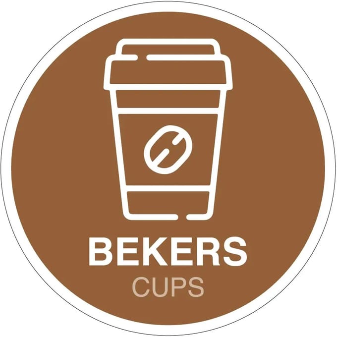 Bekers afval bord | gecoat dibond materiaal | 10 cm