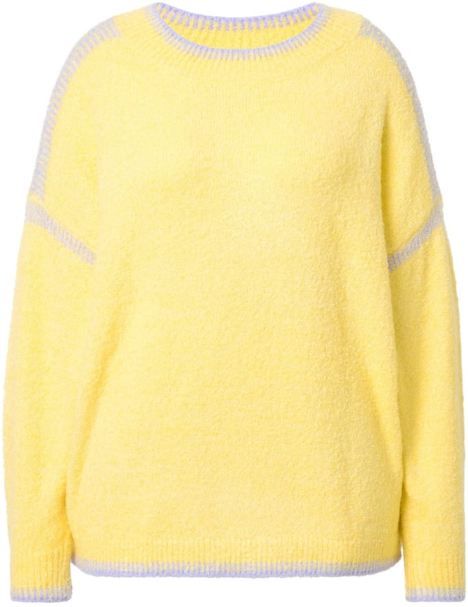 Studio Untold - Dames - Trui oversized siernaden - Zachtgeel - Maat 42+