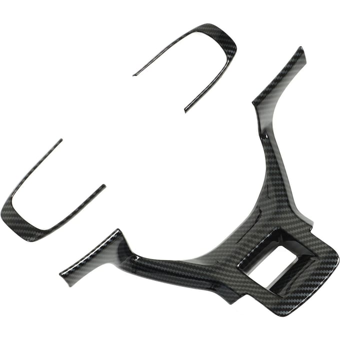 3 STUKS Stuurwielafdekking Frame Koolstofvezel Patroon Roestvrij Glad Oppervlak Vervanging voor KIA gray