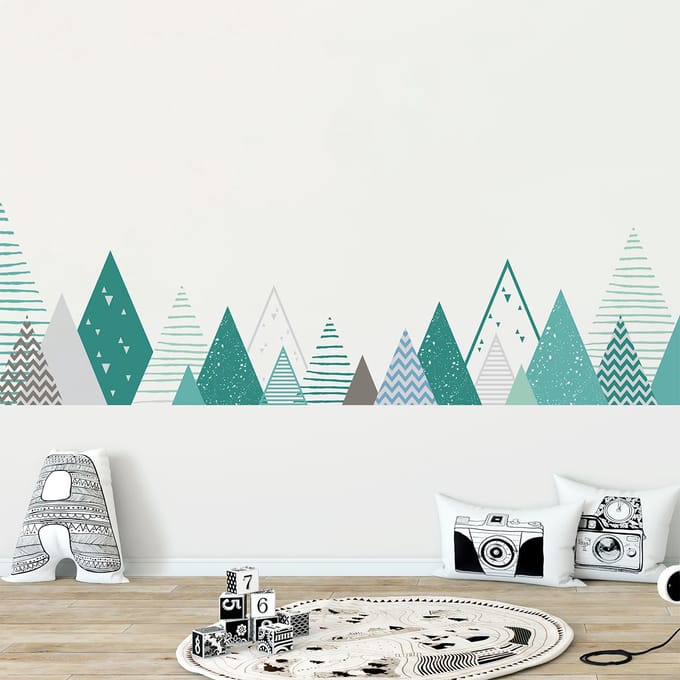 Kinderstickers van Scandinavische bergen, Kimka-ontwerp, 100 x 170 cm