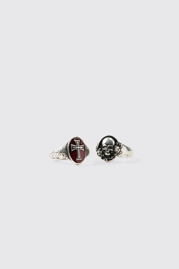 2-pack Gothic Ringen | Silver | Size Small/Medium
