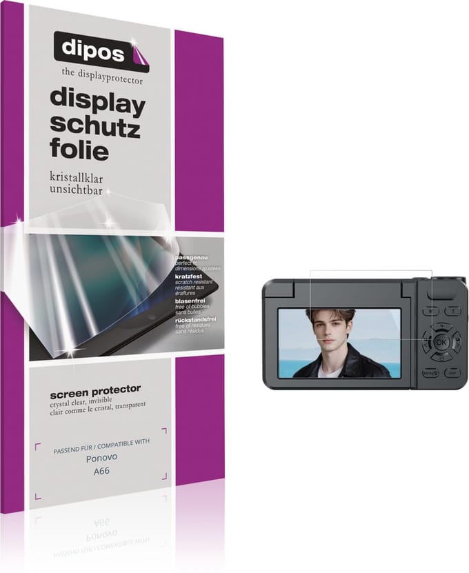 dipos – 4x Beschermfolie geschikt voor Ponovo A66 | Krasbestendige & heldere Screenprotector Ultra-Thin