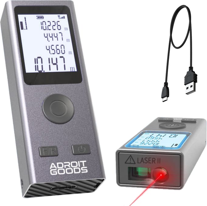 AdroitGoods Mini Laser Afstandsmeter tot 50m – Compact & Nauwkeurig