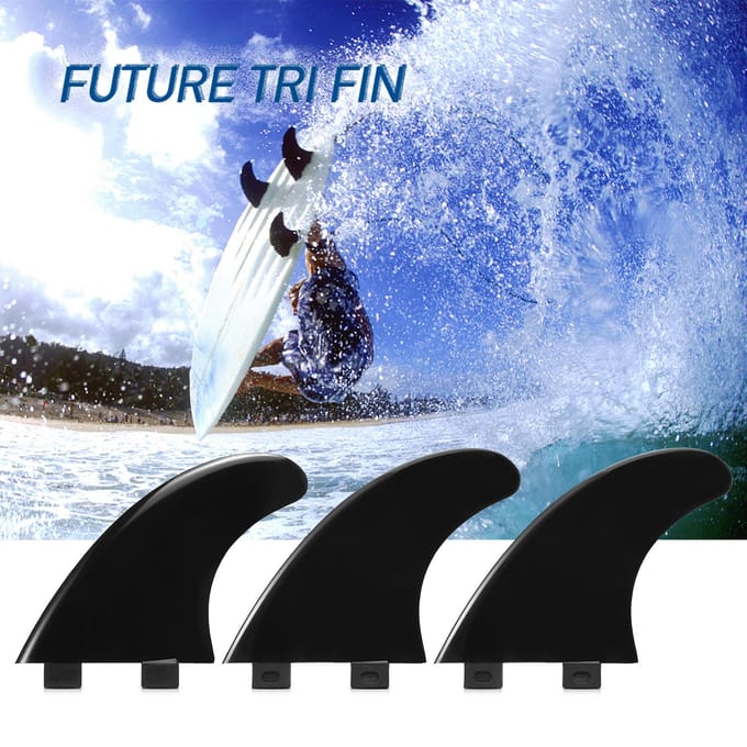 3 STUKS Zachte TPU Vinnen Surfplank Vinnen Thrusters Vinnen Zachte Stand Up Paddleboard Surfvinnen G3 zwart
