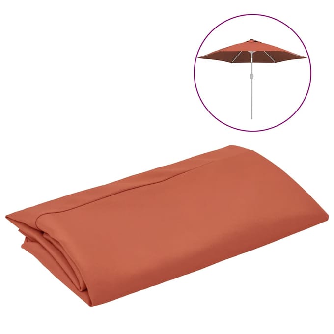 vidaXL - Vervangingsdoek - voor - parasol - 300 - cm - terracottakleurig