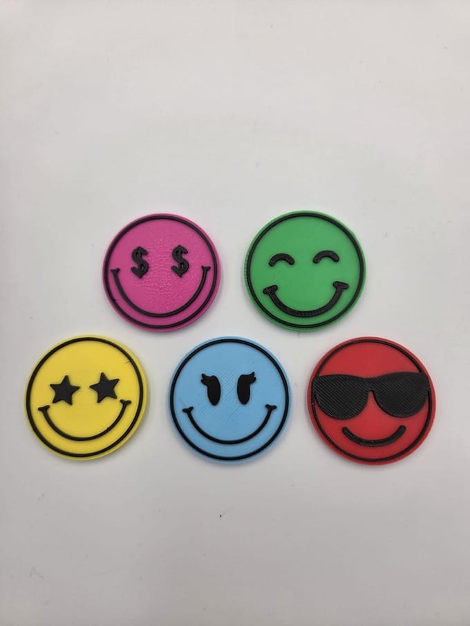 Smiley magneet assorti 5 stuks