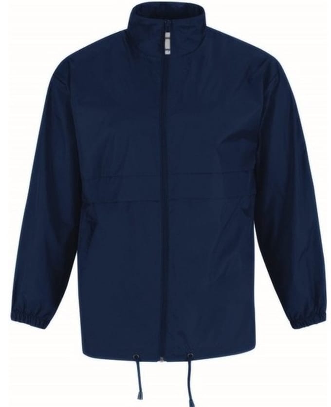 B&C Windbreaker - sirocco windjas - donkerblauw - heren met capuchon M Marine