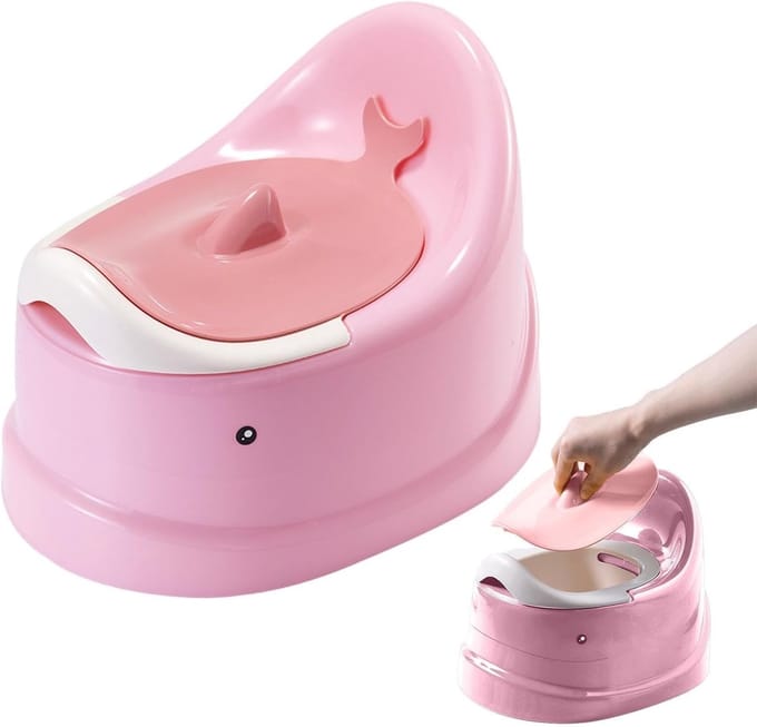 Potty Training Toilet - Kinder Potje - Zindelijkheidstraining Thuis - Ergonomisch Ontwerp - 32 x 24.5 cm - Roze