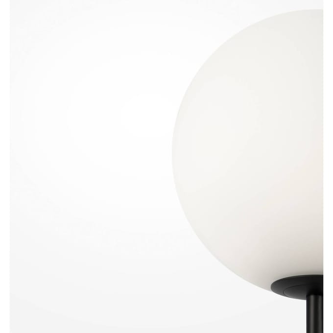 Maytoni Ring vloerlamp met glazen kap, zwart