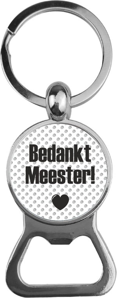 Bieropener Glas -  Bedankt Meester