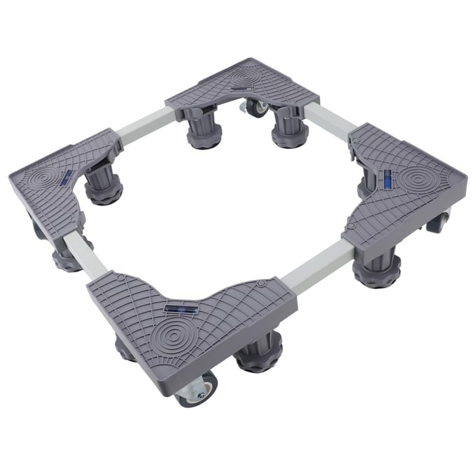 Mobiele Koelkast Standaard Basis IJzerlegering Verstelbare Dolly Wasmachine Standaard met Rem Balanshoek black