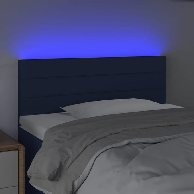 vidaXL - Hoofdbord - LED - 80x5x78/88 - cm - stof - blauw