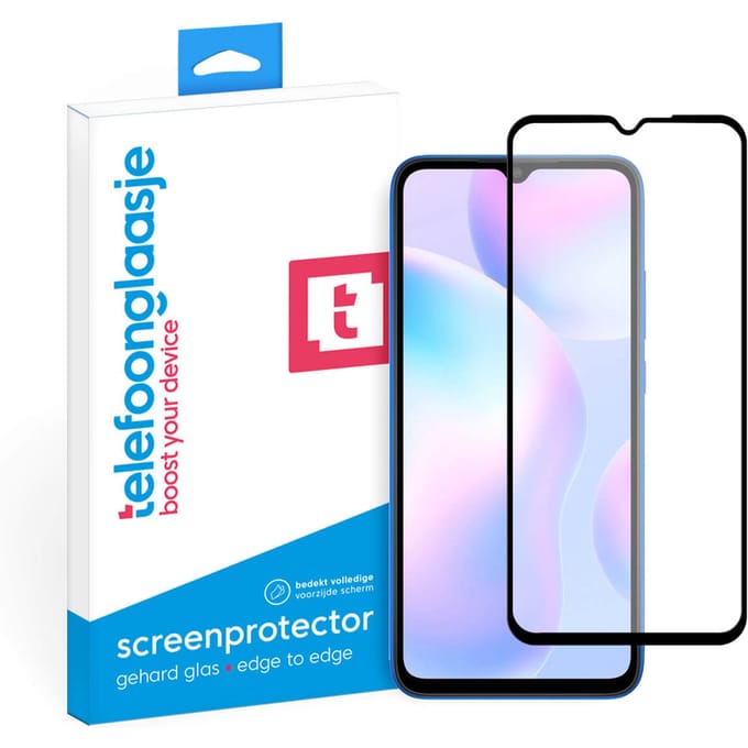 Xiaomi Redmi 9A screenprotector gehard glas Edge to Edge