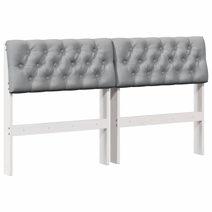 vidaXL Gestoffeerd hoofdbord Lichtgrijs 150 cm Massief grenenhout
