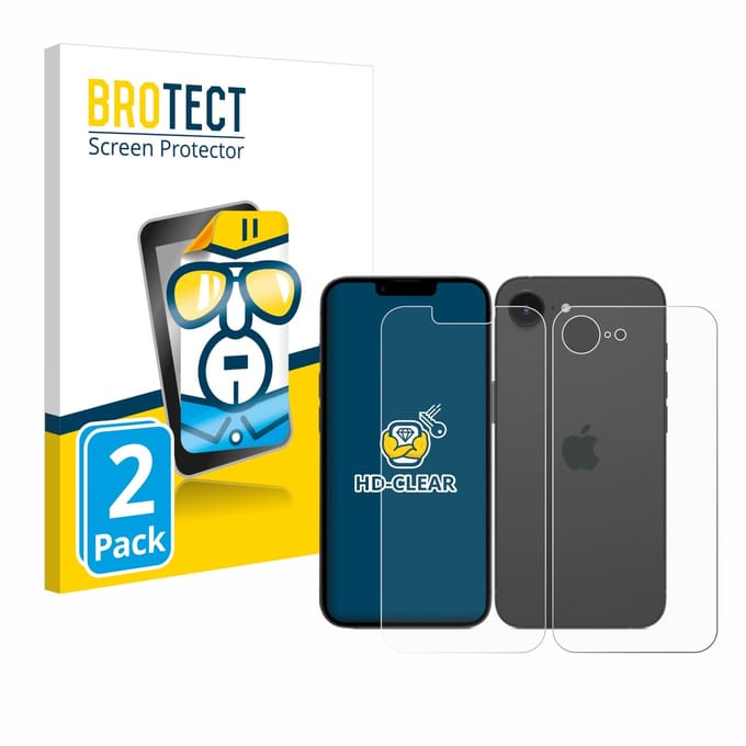 BROTECT - Screenprotector voor Apple iPhone 16e / 17e - Folie Beschermfolie transparant 2 Stuks