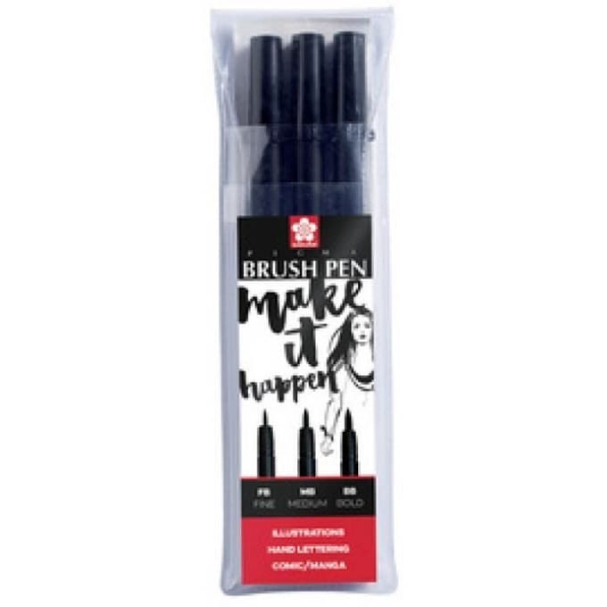 Sakura Pigma Penseel Pen Set, 3 x FB MB BB