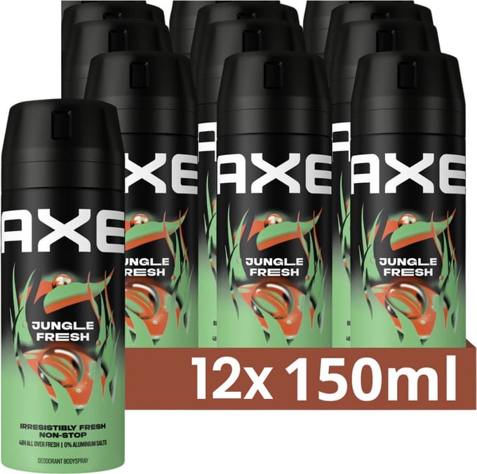 Axe Jungle Fresh - 12 Stuks - Bodyspray - Voordeelverpakking