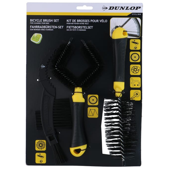 Dunlop Fietsborstelset Geel/Zwart 3-delig